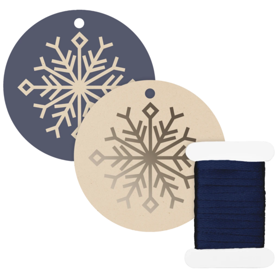 Geschenkanhänger-Set „Isobel“ | dunkelblau/hellbraun