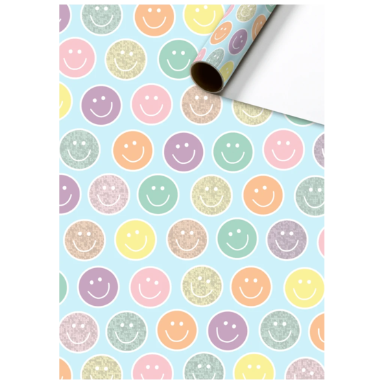 Geschenkpapier „Nea“ | 70 cm × 1,5 m, 76 g/m², hellblau/mehrfarbig, pastell