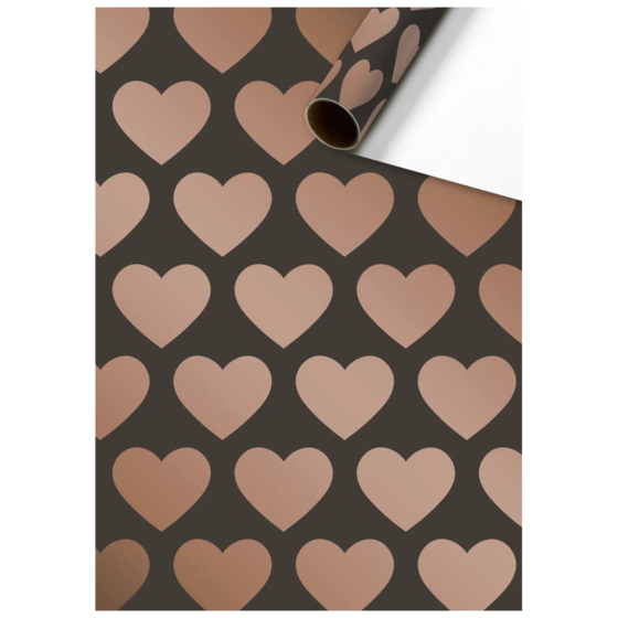 Geschenkpapier „Askja“ | 70 cm × 2 m, 80 g/m², kupfer/schwarz