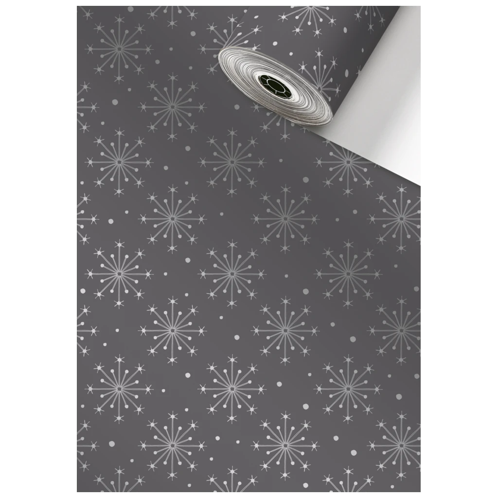 Geschenkpapier Sécaré-Rolle „Nieve“ | 50 cm × 100 m, 76 g/m², anthrazit