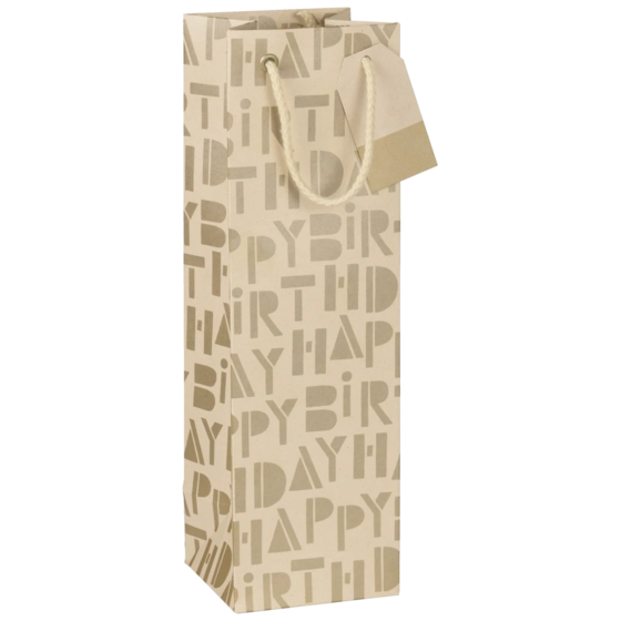 Flaschentasche „Vinci“ | 11×36×10,5 cm, 250 g/m², hellbraun