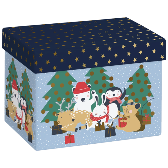 Geschenkbox „Malik“ | 12×12×16,5 cm, 120 g/m², hellblau
