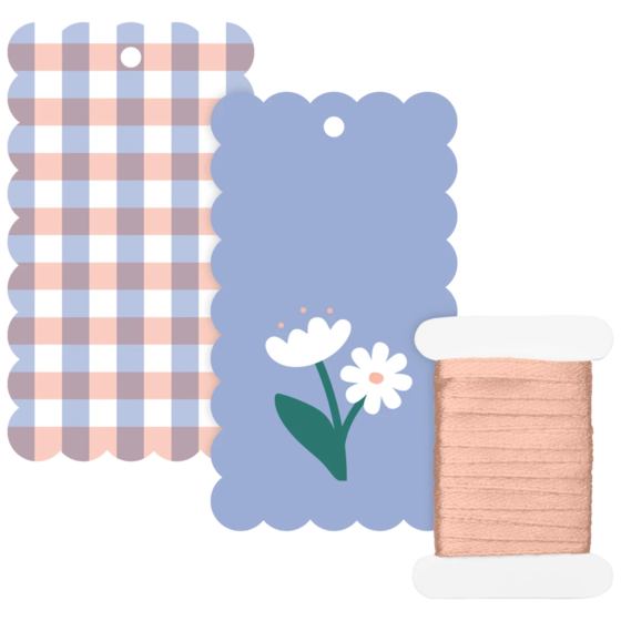 Geschenkanhänger-Set „Samia“ | lachs/himmelblau
