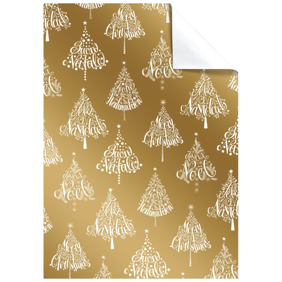 Geschenkpapier-Bogen „Vinto“ | 50×70 cm, 80 g/m², gold