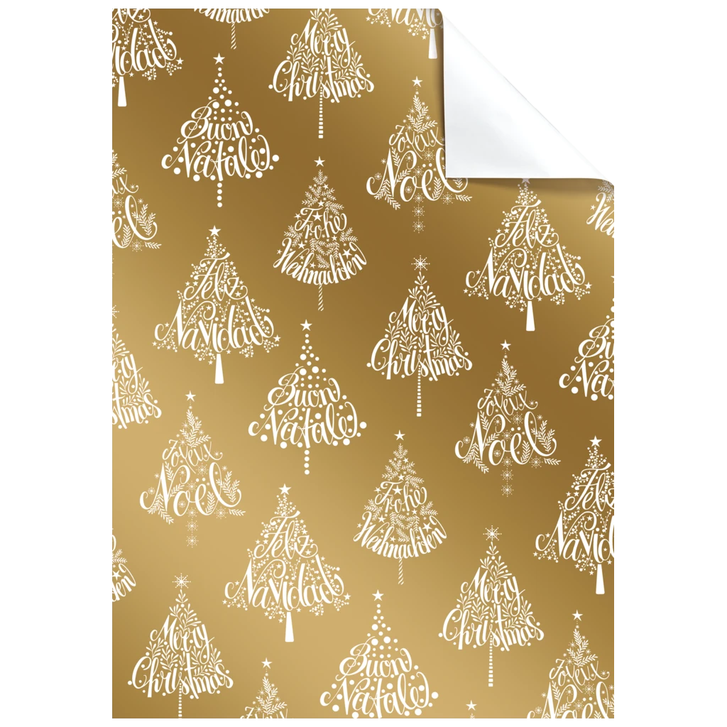 Geschenkpapier-Bogen „Vinto“ | 50×70 cm, 80 g/m², gold
