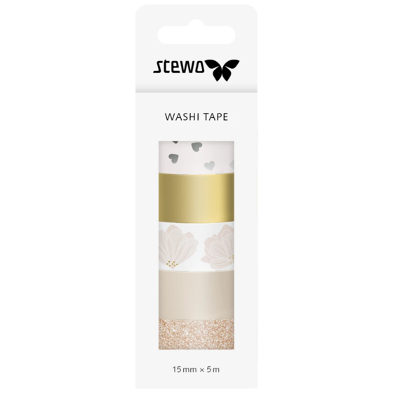 Deco Tapes “Hether” | 15 mm, light rose/gold, 5 piece(s)