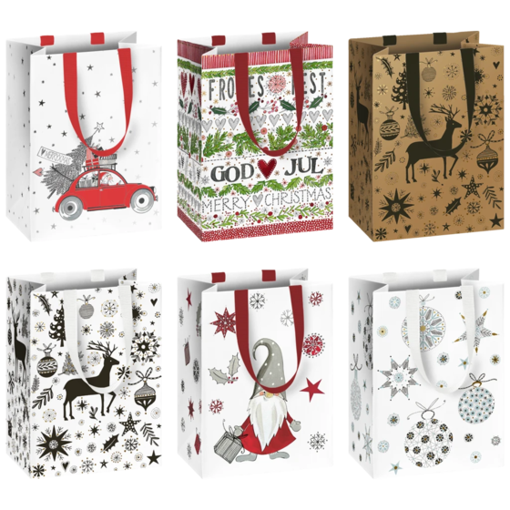 Geschenktasche „Cedric“ | 10×14×8 cm, 250 g/m², weiß