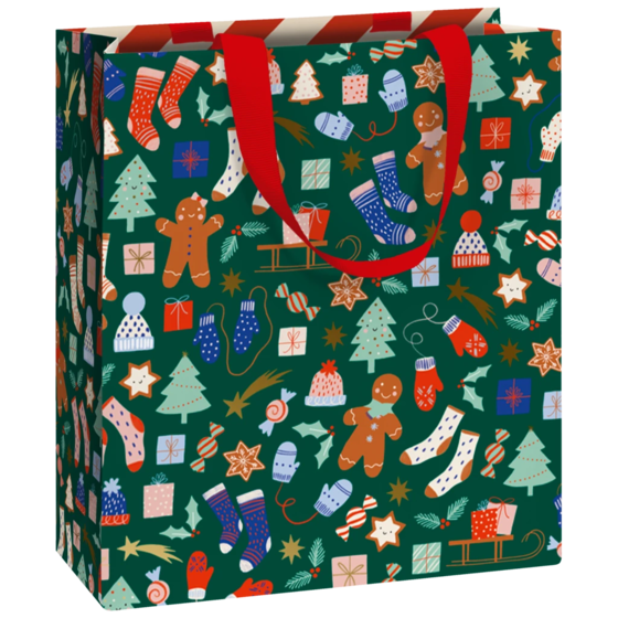 Geschenktasche „Marioka“ | 18×21×8 cm, 250 g/m², dunkelgrün