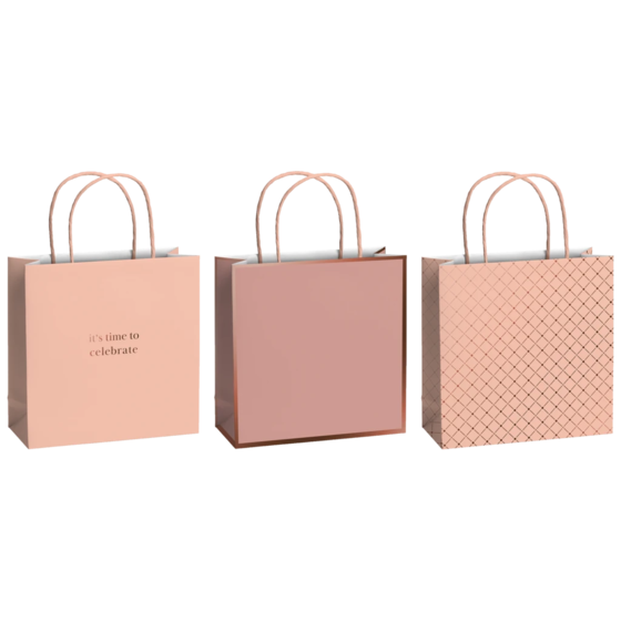 Geschenktasche „Min“ | 20×20×8 cm, 200 g/m², hellrosa