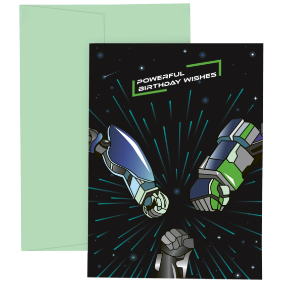 Grusskarten-Set „Robot“ | dunkelblau/mint