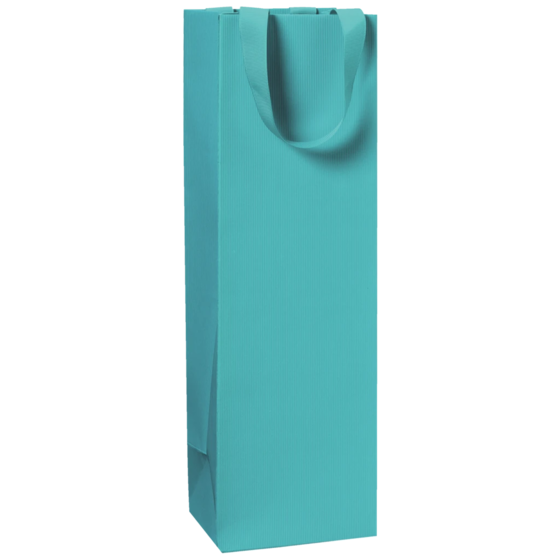 Flaschentasche One Colour | 11×36×10,5 cm, 250 g/m², türkis