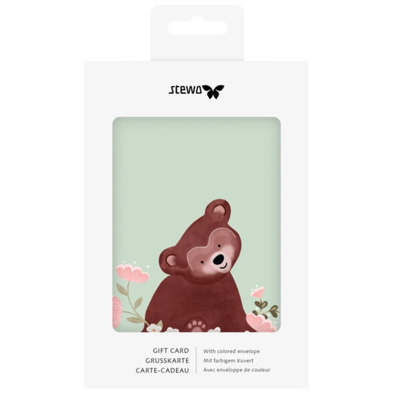 Carte de vœux « Momo » avec enveloppe assortie | vert menthe