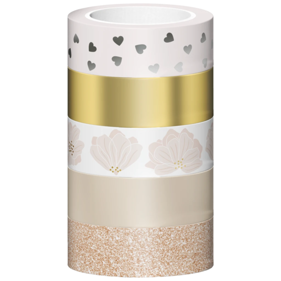 Deco Tapes “Hether” | 15 mm, light rose/gold, 5 piece(s)