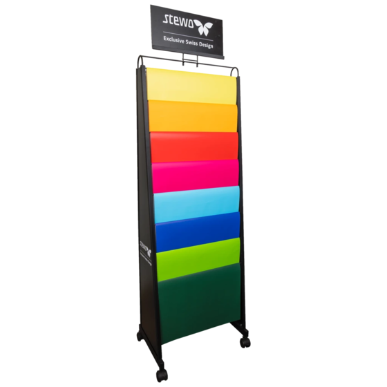 Bodendisplay | 550×1780×360 mm, RAL 9005, schwarz