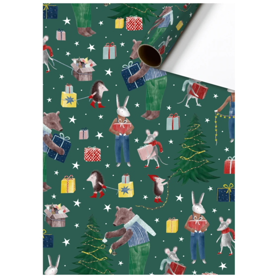 Geschenkpapier „Melin“ | 70 cm × 2 m, dunkelgrün