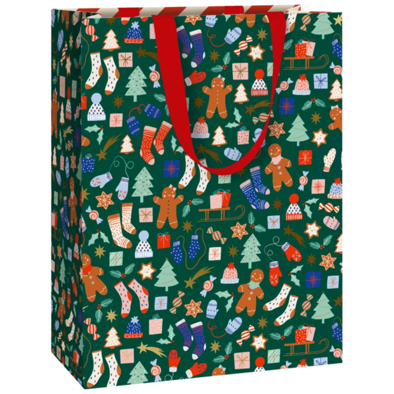 Geschenktasche „Marioka“ | 23×30×13 cm, 250 g/m², dunkelgrün