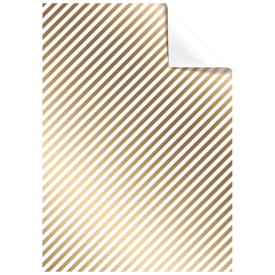 Geschenkpapier-Bogen „Stribe“ | 50×70 cm, 80 g/m², weiß/gold