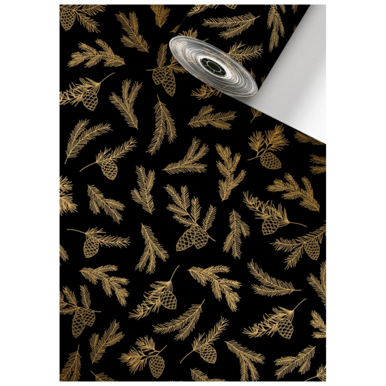 Geschenkpapier Sécaré-Rolle „Mariola“ | 70 cm × 100 m, 76 g/m², schwarz