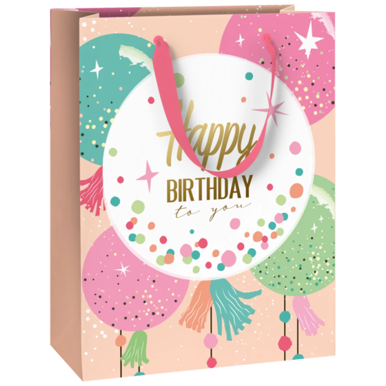 Geschenktasche „Partyballoons“ | 23×30×13 cm, 180 g/m², mehrfarbig