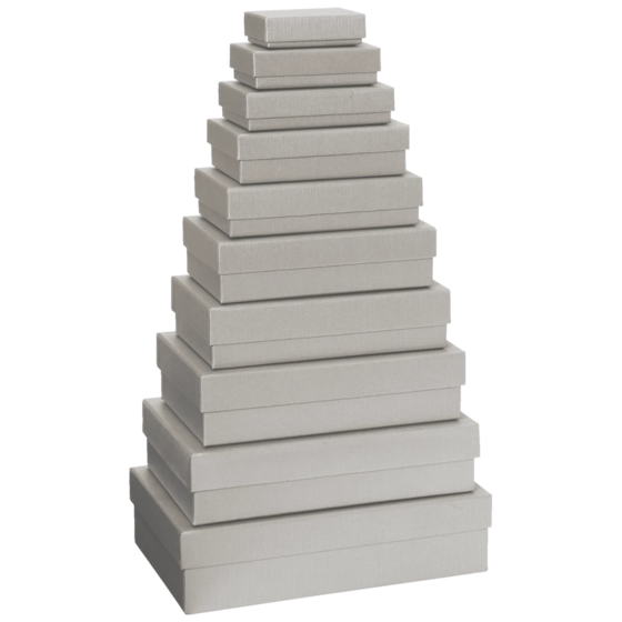 Geschenkboxen-Set One Colour | silber, 10 Größen