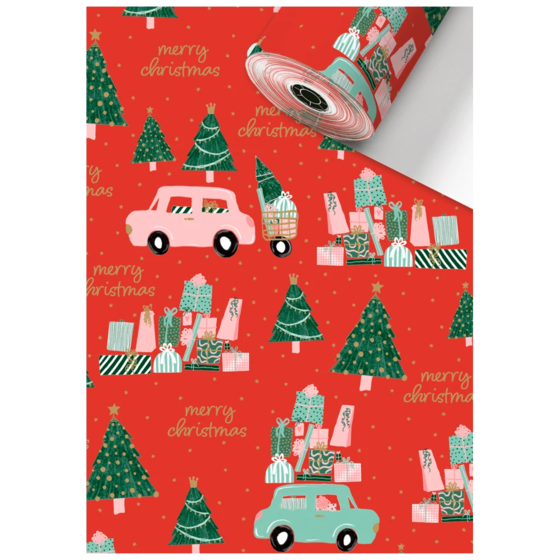 Geschenkpapier Sécaré-Rolle „Anette“ | 30 cm × 250 m, 80 g/m², rot