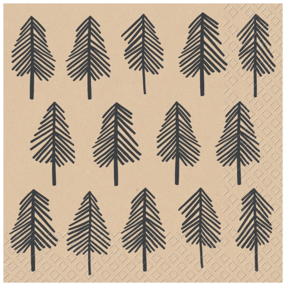 Servietten | 33×33 cm, braun, 20 Stück