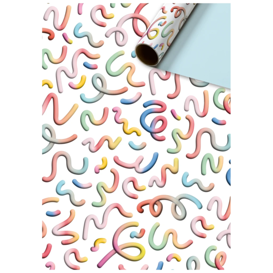 Geschenkpapier „Mixa“ | 70 cm × 2 m, 80 g/m², weiß/bunt