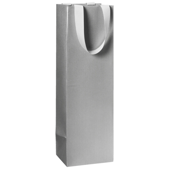 Flaschentasche One Colour | 11×36×10,5 cm, 250 g/m², silber