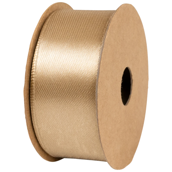 Geschenkband | Satin Polyester, 25 mm × 4 m, hellbraun