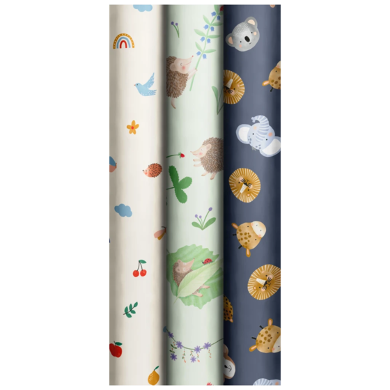 Geschenkpapier „Happy Baby“ | 70 cm × 2 m, 80 g/m², sortiert