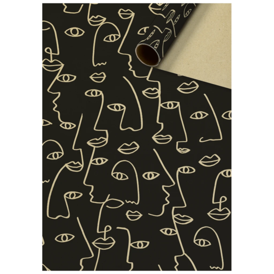 Geschenkpapier „Ardik“ | 70 cm × 2 m, 80 g/m², schwarz