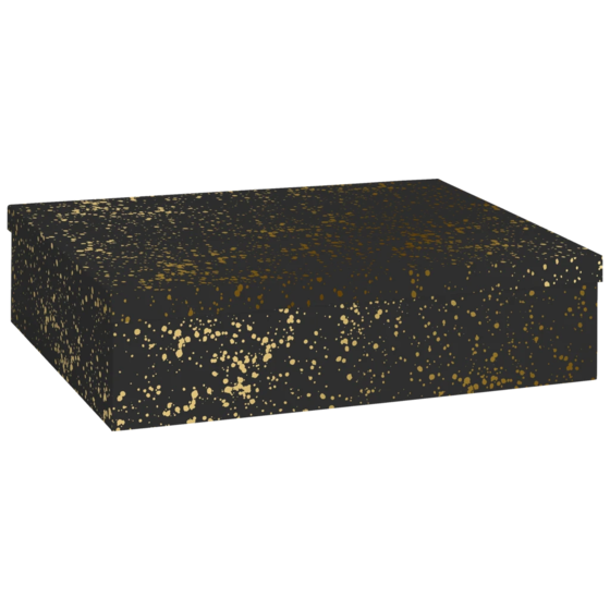 Geschenkbox „Sprenkel“ | 33×12×48 cm, 120 g/m², schwarz