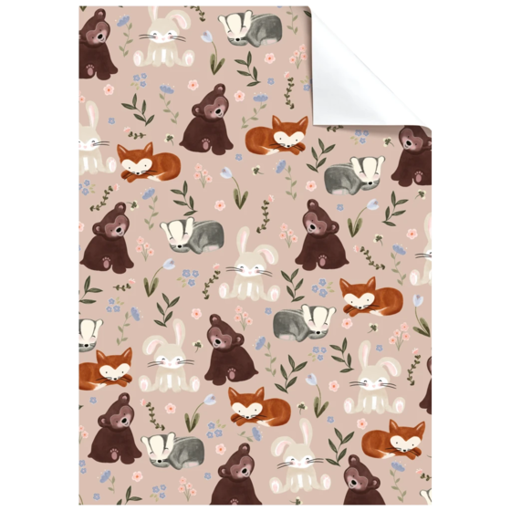 Feuille de papier cadeau « Momo » | 50×70 cm, 70 g/m², vieux rose