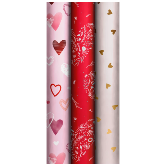Geschenkpapier „Spread the Love“ | 70 cm × 1,5 m, 76 g/m², sortiert