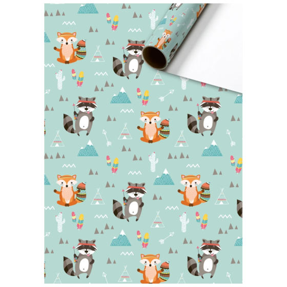 Geschenkpapier „Matz“ | 70 cm × 2 m, 80 g/m², mint