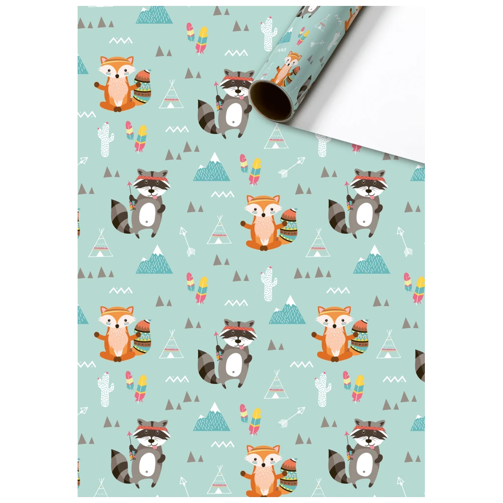 Geschenkpapier „Matz“ | 70 cm × 2 m, 80 g/m², mint