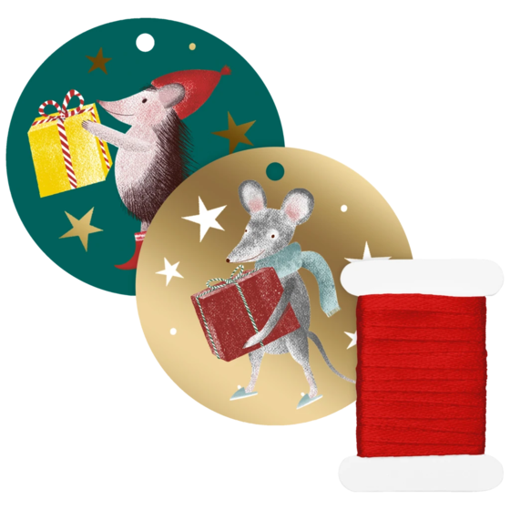 Geschenkanhänger-Set „Melin“ | dunkelgrün/gold