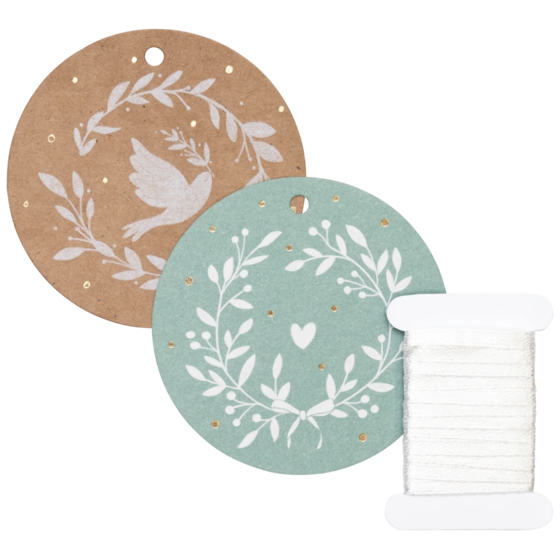 Geschenkanhänger-Set „Avi“ | türkis/braun