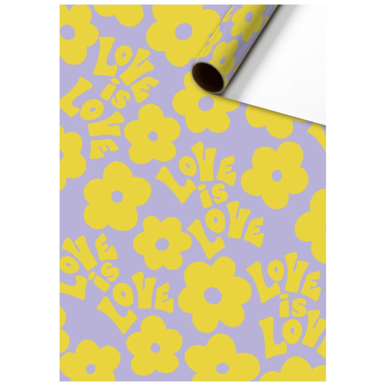 Geschenkpapier „Floro“ | 70 cm × 2 m, 70 g/m², gelb/lila