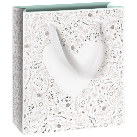 Geschenktasche „Eldana“ | 18×21×8 cm, 250 g/m², pearl