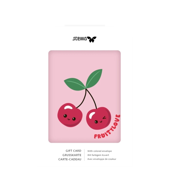 Grußkarte „Yumi“ mit passendem Briefumschlag | A6, rosa/kirschrot
