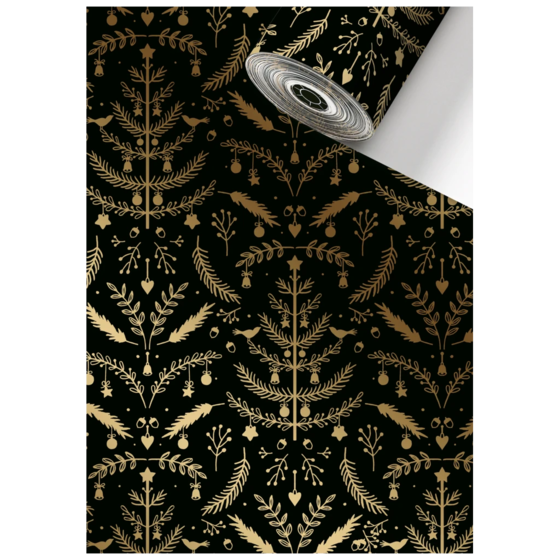 Geschenkpapier Sécaré-Rolle „Baku“ | 30 cm × 100 m, 76 g/m², schwarz