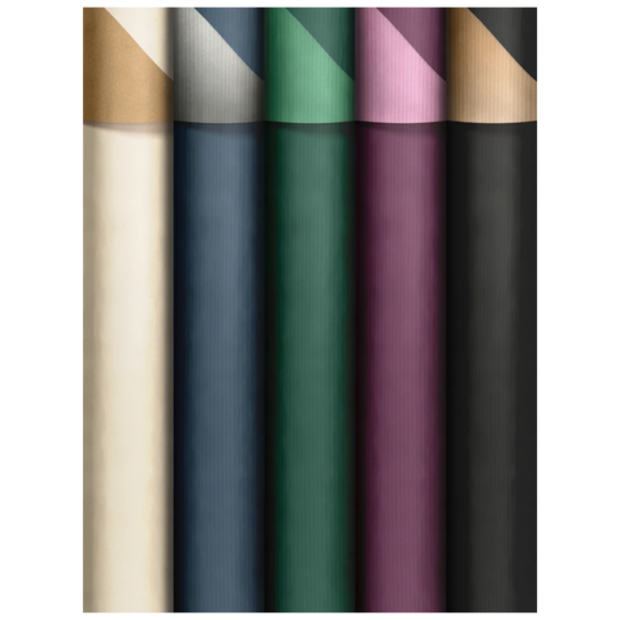 Geschenkpapier „Uni Double“ | 70 cm × 1,5 m, sortiert