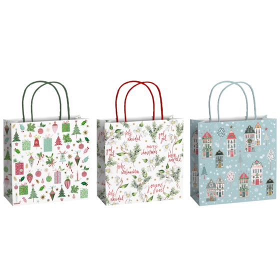Geschenktaschen-Set „Inge“ | 20×20×8 cm, 200 g/m², mehrfarbig