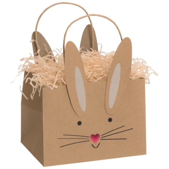 Geschenktasche „Bunny“ | 14×13×18 cm, 250 g/m², braun