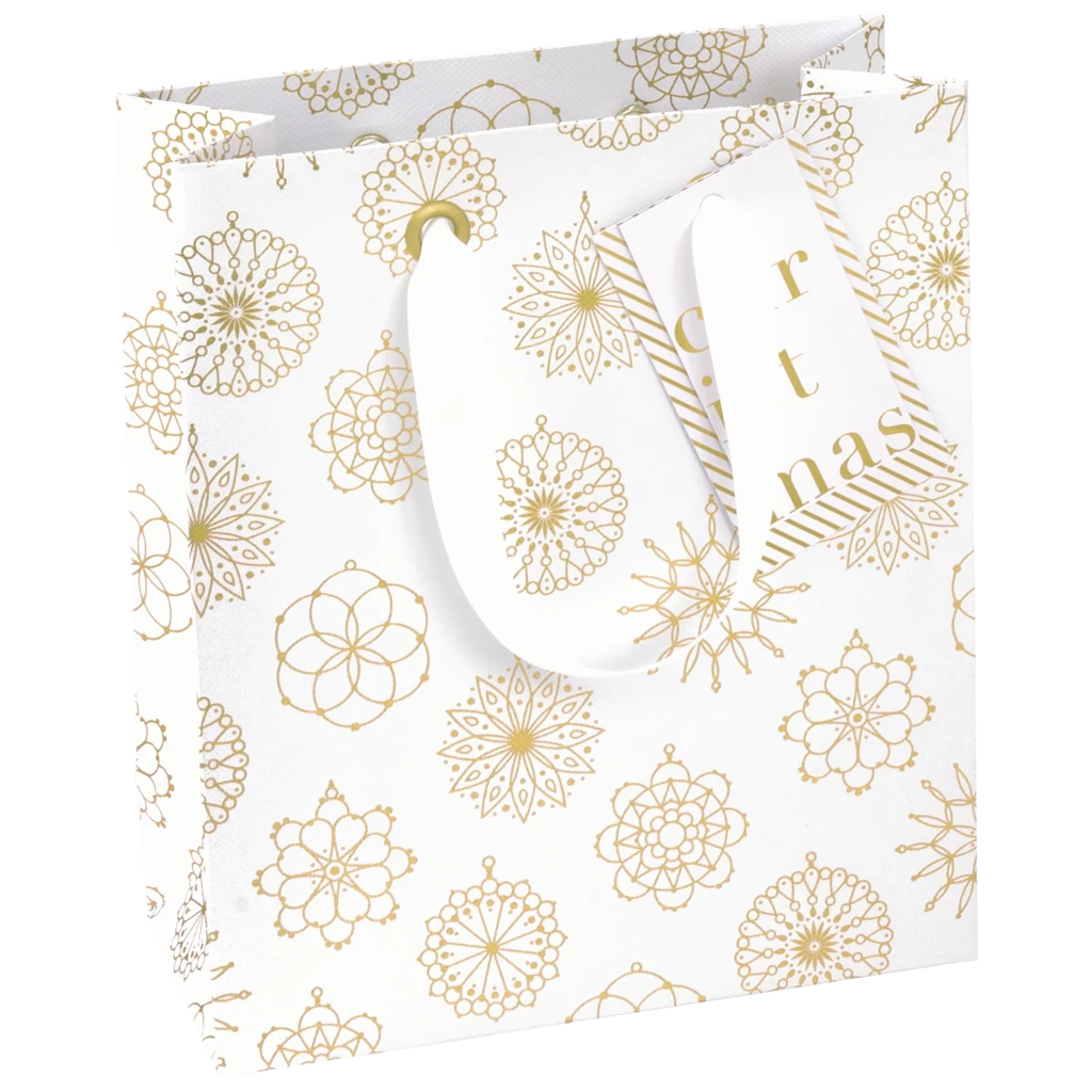 Geschenktasche „Jamila“ | 18×21×8 cm, 250 g/m², weiß
