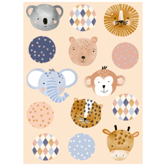 Aufkleber Bogen „Buba“ | 110×150 mm, dunkelbeige, 4 Blatt