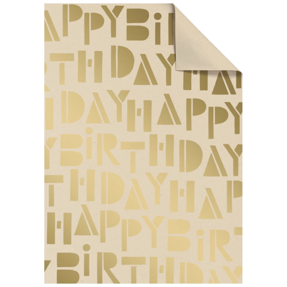 Geschenkpapier-Bogen „Vinci“ | 100×70 cm, 70 g/m², hellbraun/gold
