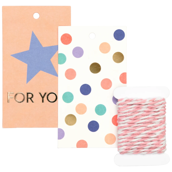 Geschenkanhänger-Set „Giada“ | pfirsich/mehrfarbig