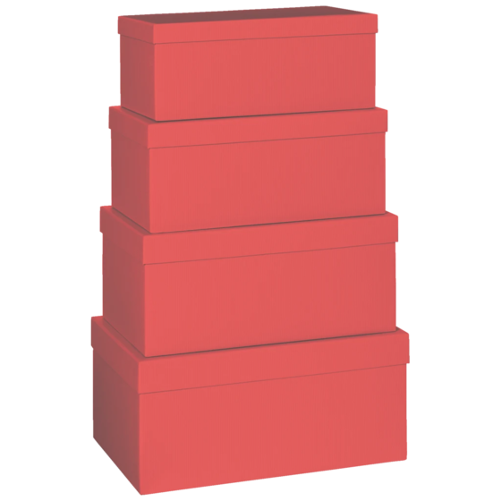 Geschenkboxen-Set One Colour | rot, 4 Größen